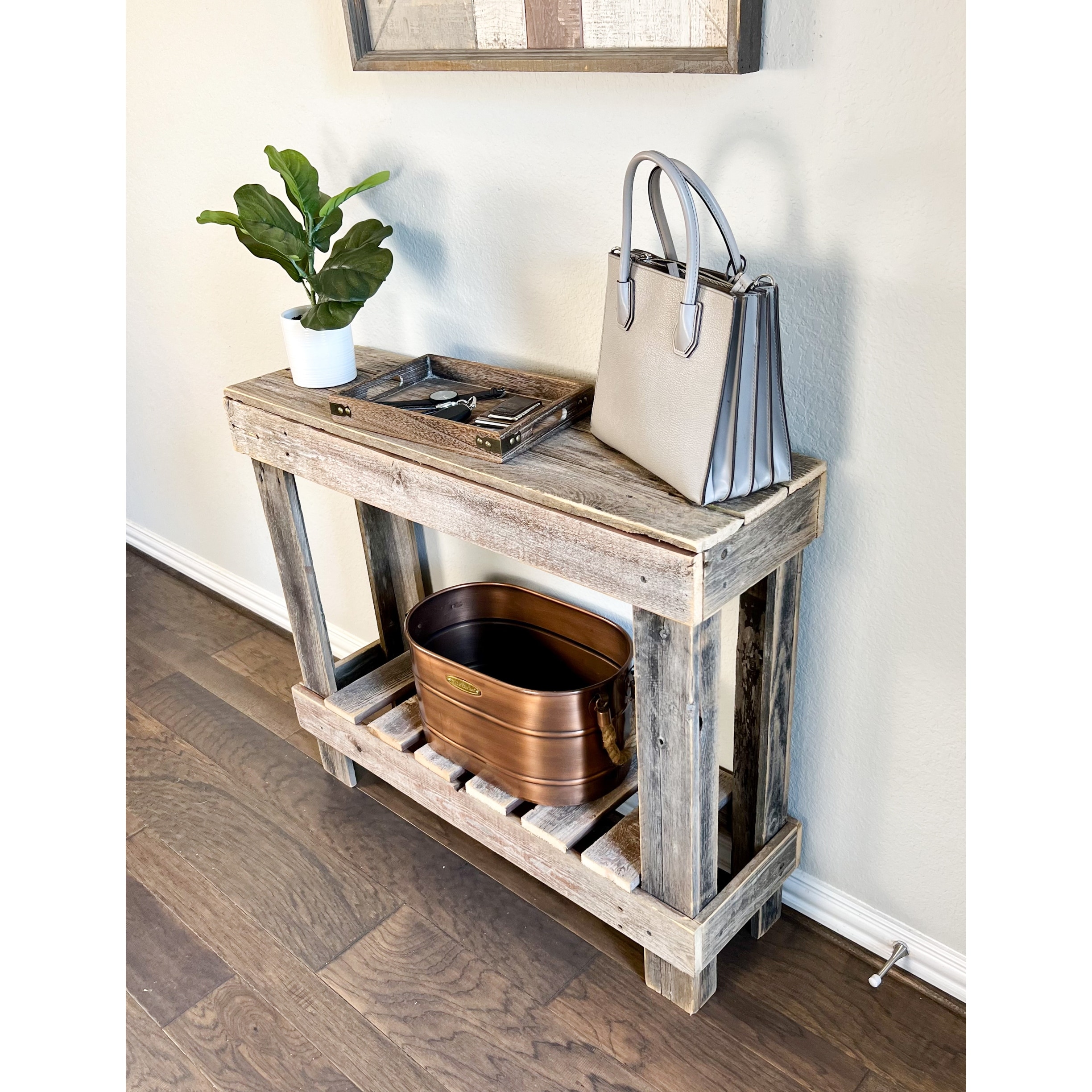 Del Hutson Designs Natural Reclaimed Wood Sofa Table