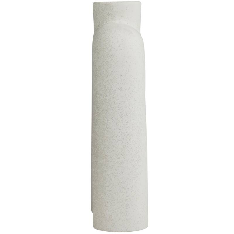 White Ceramic Arched Abstract Decorative Vase - 9"W, 13"H