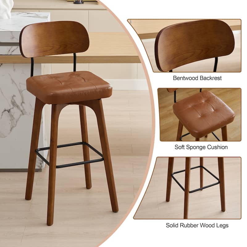 Swivel Bar Stool Set of 2/3/4 with Back Support