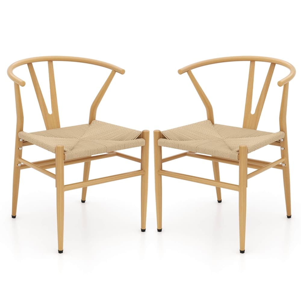 Costway Modern Dining Chair Set of 2/4 Weave Kitchen Armchairs with - See Details