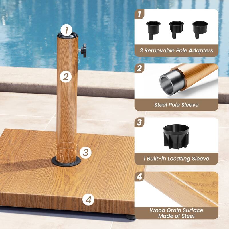 42lbs Outdoor Square Concrete Free Standing Patio Market Umbrella Base