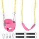 preview thumbnail 13 of 15, Metal/Plastic Bucket Swing with Chains - 11"D x 11"W x 78"H Pink