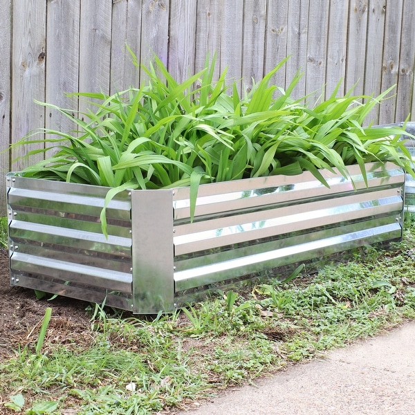 Kotulas Galvanized Steel Raised Garden Bed — 12ft x 4ft. 