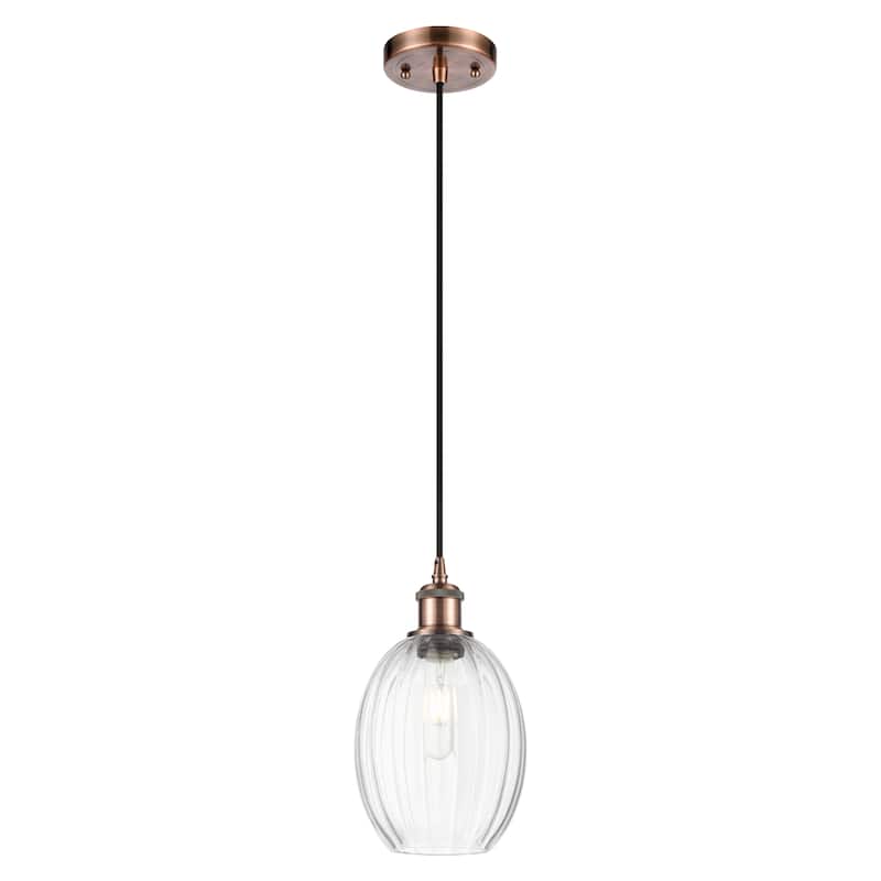 Innovations Lighting Endless Possibilities Ballston - Preston - 1 Light 6" Bulb Shade Cord Hung Mini Pendant - Clear/Antique Copper