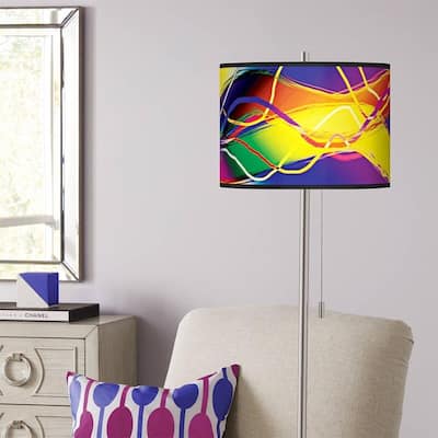 Colors In Motion Light Brushed Nickel Floor Lamp - 13" x 62"
