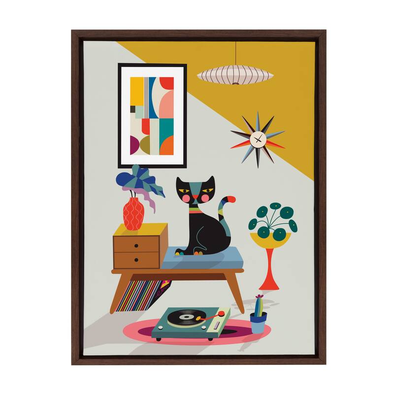 Kate and Laurel Sylvie Player Framed Canvas by Rachel Lee - 18x24 - Plastic - Brown