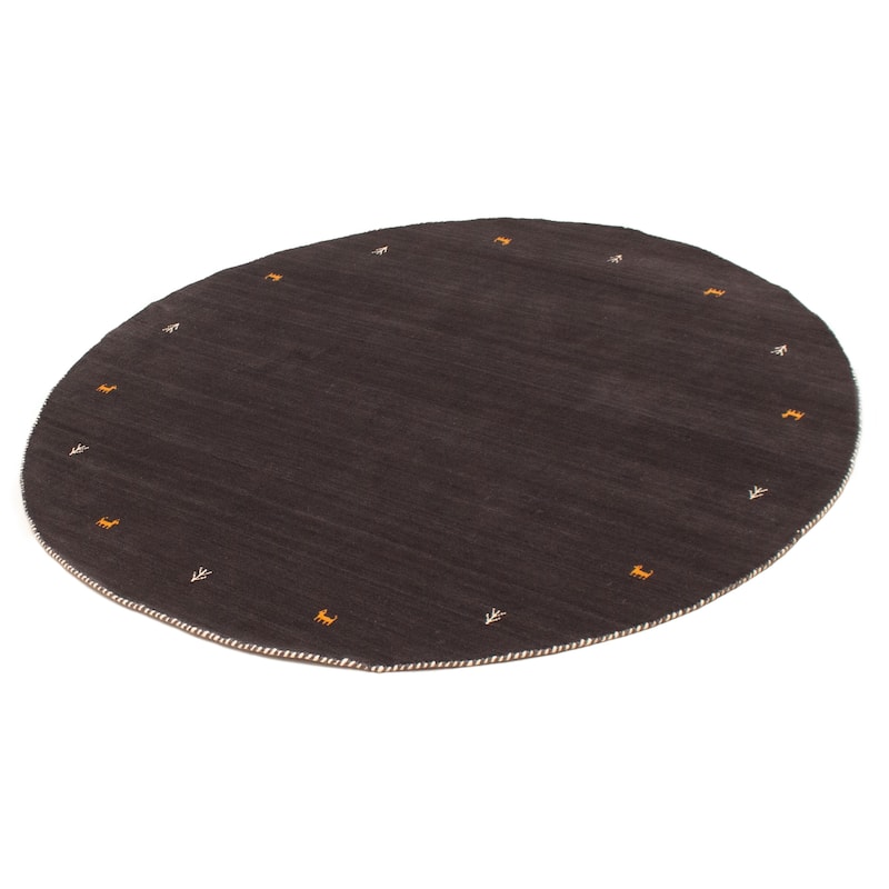 Kashkuli Gabbeh Grey Rug 6'6" x 6'6" - 6'6 x 6'6
