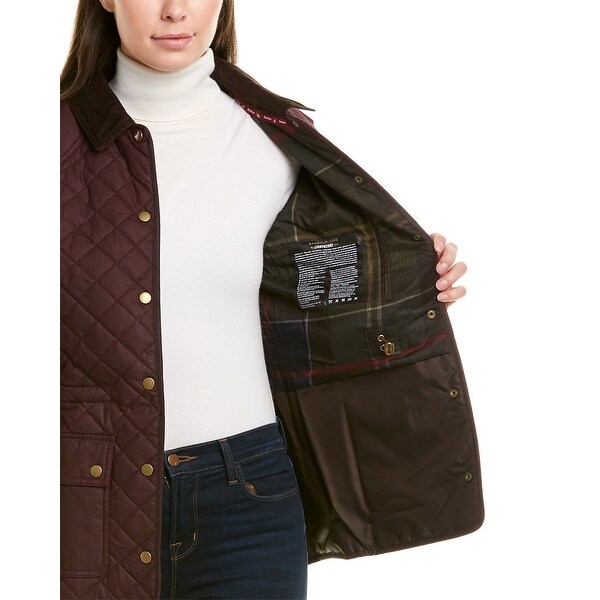 maroon barbour jacket
