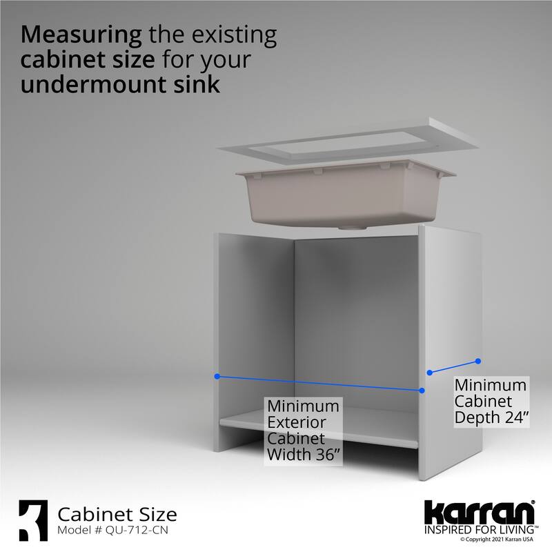 Karran Undermount Quartz 32 in. Single Bowl Kitchen Sink Kit