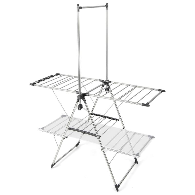 Gymax 2-Tier Folding Clothes Drying Rack Laundry Drying Rack Laundry