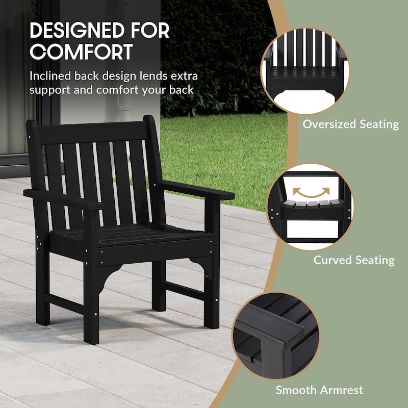 Polytrends Laguna Outdoor Dining Poly Garden Arm Chair (Set of 4)
