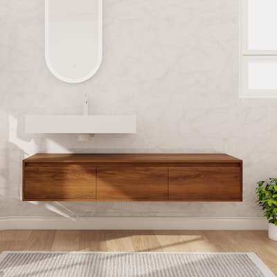 Beingnext 30"/60" Wall Mounted Bathroom Vanity with Sink, Floating Bathroom Vanity with Soft Close Drawer
