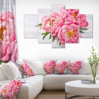 Designart "Bunch of Peony Flowers In Vase" Floral Canvas Artwork Print ...