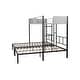 preview thumbnail 8 of 18, Black Twin Size Steel Triple Bunk Bed with Vent Board, Sturdy Metal Frame, Noise-Free Wood Slats, Separatable into three beds