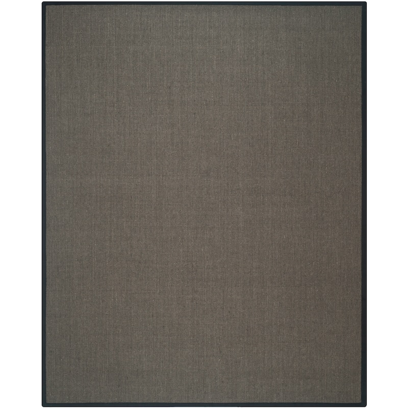 SAFAVIEH Natural Fiber Madelyn Border Sisal Rug - 11' x 15' - Charcoal/Charcoal
