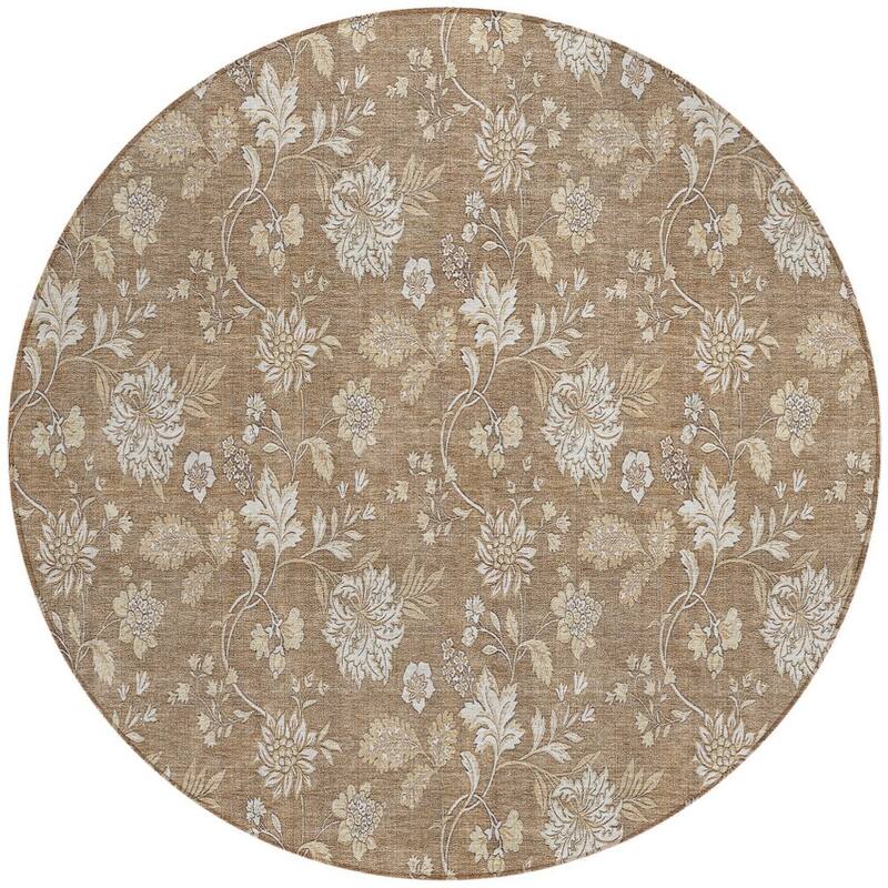 HomeRoots Floral Transitional Rectangle Outdoor Rug