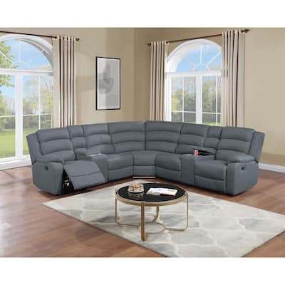 Poundex 3-Piece Reclining Sectional Set