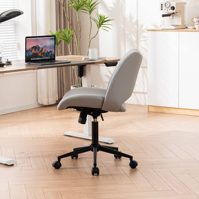 Swivel Armless Ergonomic Office Chair with Wheels