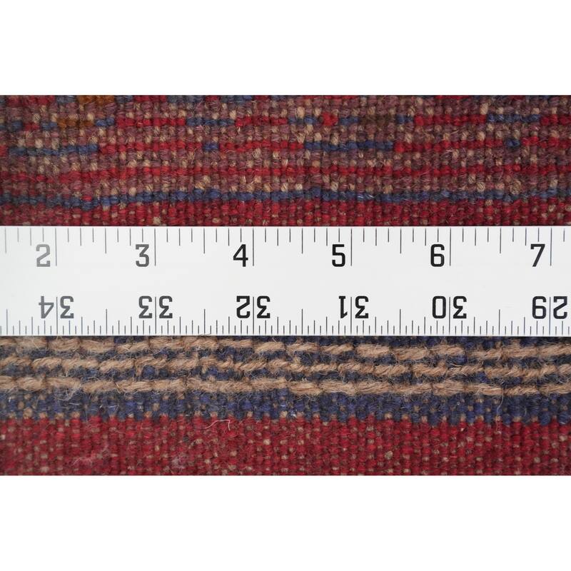 Hand Knotted Oriental 100% Wool Carpet Traditional Tribal Red Balouch Runner Rug - 7' 10'' X 2' 0''