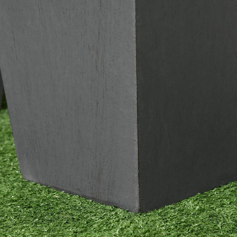 Outsunny 2-Pack Outdoor Planter Set, MgO Flower Pots with Drainage Holes, Durable & Stackable