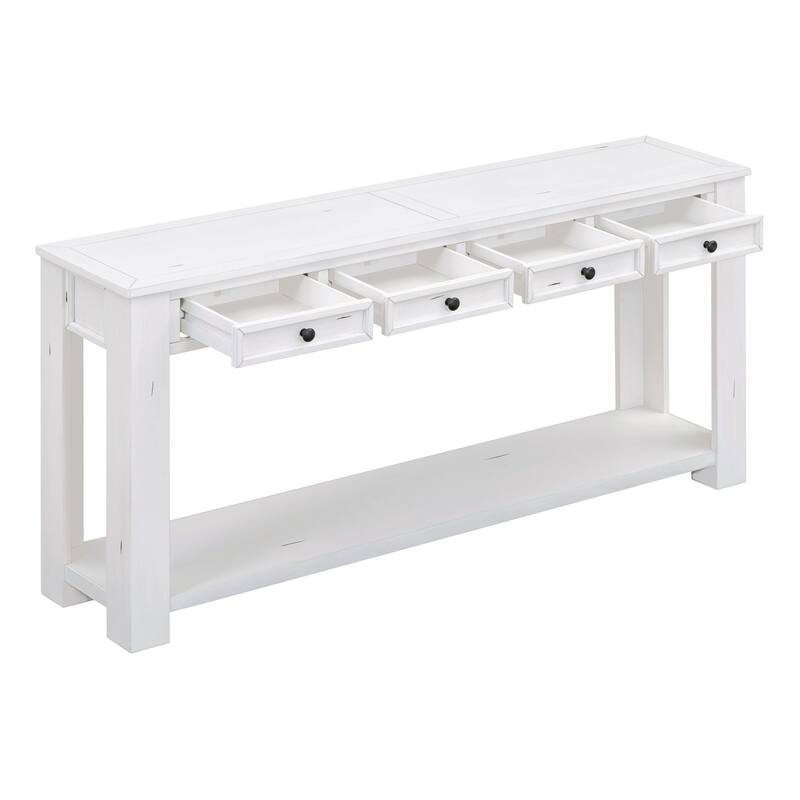 Console Table/Sofa Table with Storage Drawers and Bottom Shelf for Entryway Hallway