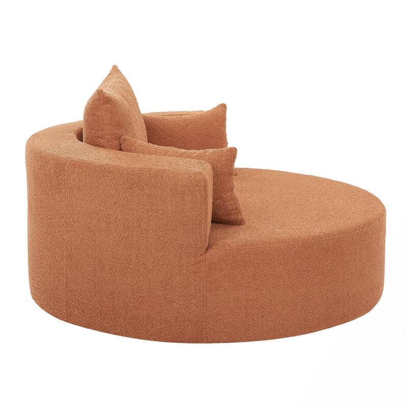 Swivel Barrel Chair with 3 Pillows