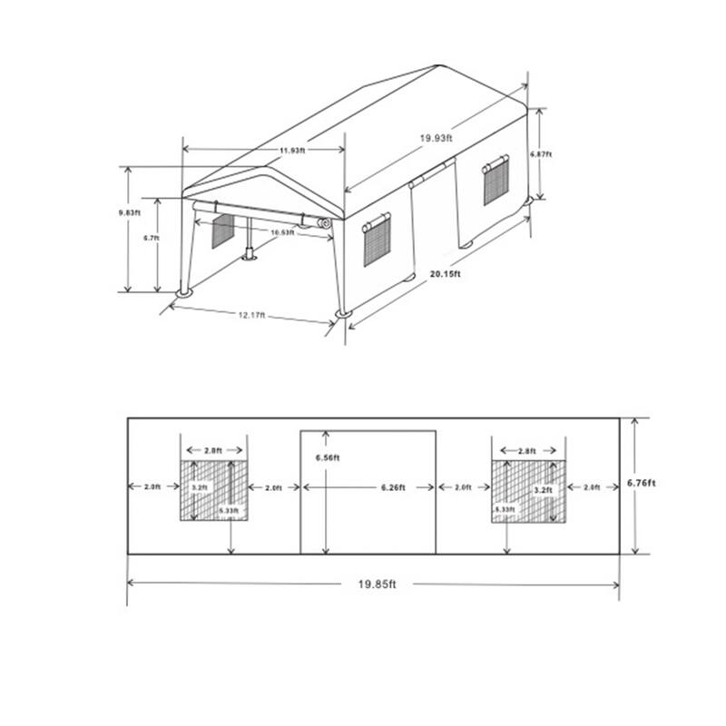 CUSchoice Heavy Duty Outdoor Portable Garage Canopy Carport