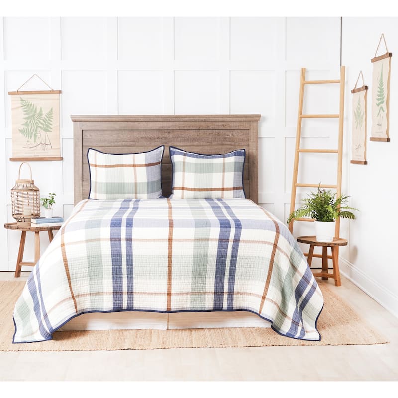 Cypress Plaid Coverlet Set
