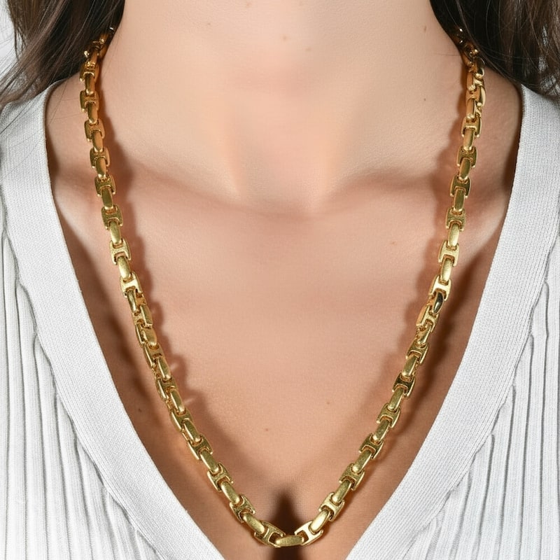 Bliss Diamond Yellow Gold Women's 24" Chain Necklace 42 Grams 7mm Thick