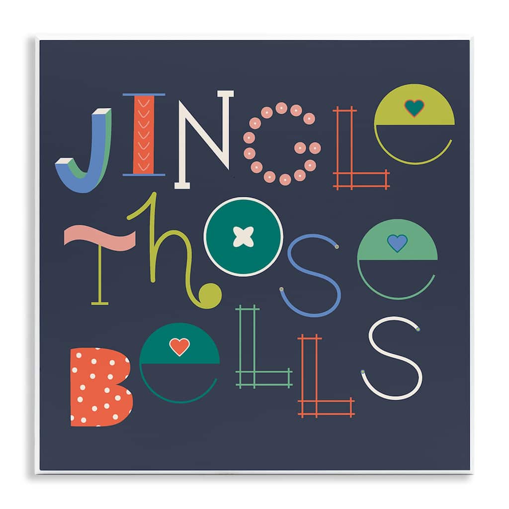 Stupell Eclectic Jingle Bells Phrase Wall Plaque Art Design By Sazerelli Designs