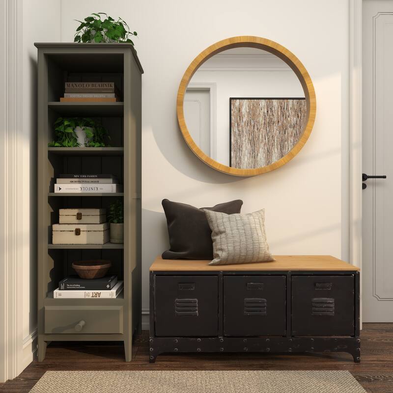 Brown Contemporary Wall Mirror