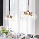 preview thumbnail 3 of 11, Marsie Modern Contemporary 2-Lights Chic Orb Pendat Lights with Globe Seeded Glass - L 12" x W 5.5" x H 73.5"
