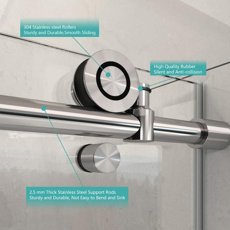 i-Homare 55 - 59 in.W x 60 in.H Tub Sliding Shower Door with Soft Closing System