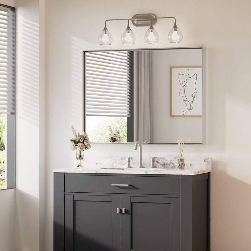 Keonjinn Aluminum Framed Wall Mount Bathroom Vanity Mirror