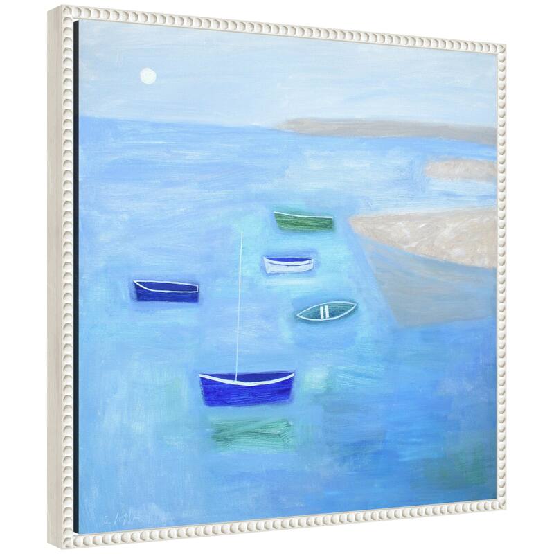 Kate and Laurel Sylvie Calm Waters Framed Canvas by Giuliana Lazzerini - 22x22 - White
