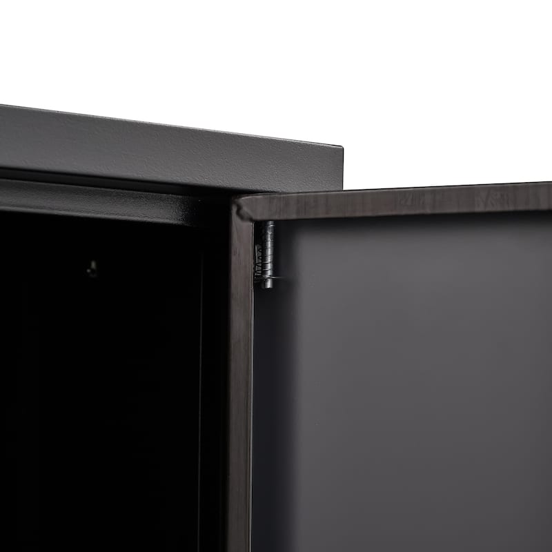 GDFStudio - Benjamin Metal Folding Storage Cabinet with Secure Locking Doors and Flexible Organization
