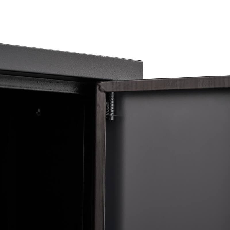 Modern File Cabinet Folding Document Storage Cabinet with Doors, Adjustable Shelves and Locks, for Home Office, School, Garage