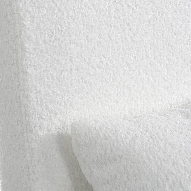 Solid Plush Cushion Seat Armless Chair - 39.5" - White