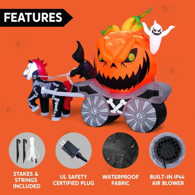 8 FT Halloween Inflatable Carriage