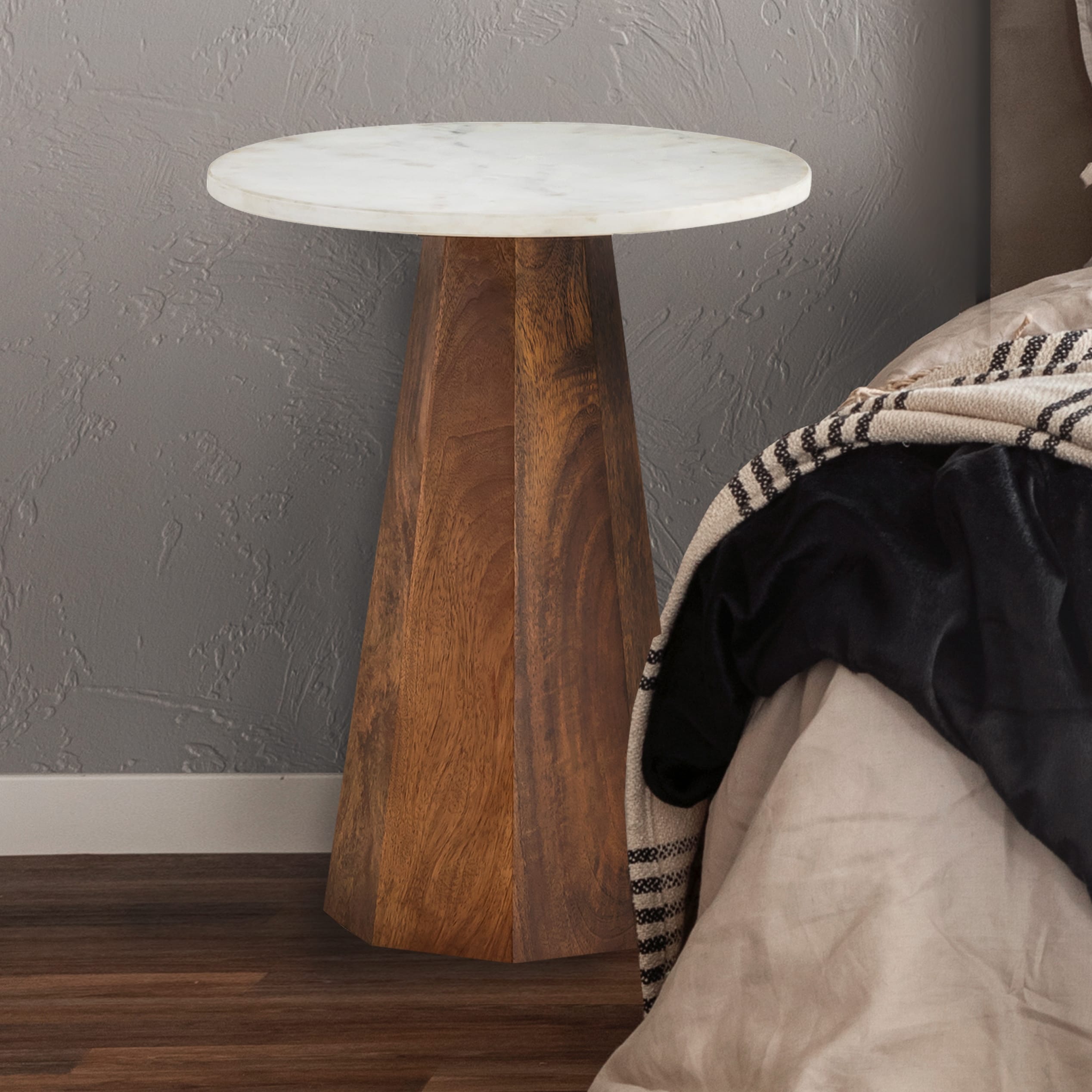 NAYA Natural Wood Side Table - Bed Bath & Beyond - 40656351