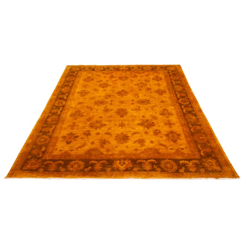ECARPETGALLERY Hand-knotted Vibrance Light Orange Wool Rug - 9'1 x 11'8