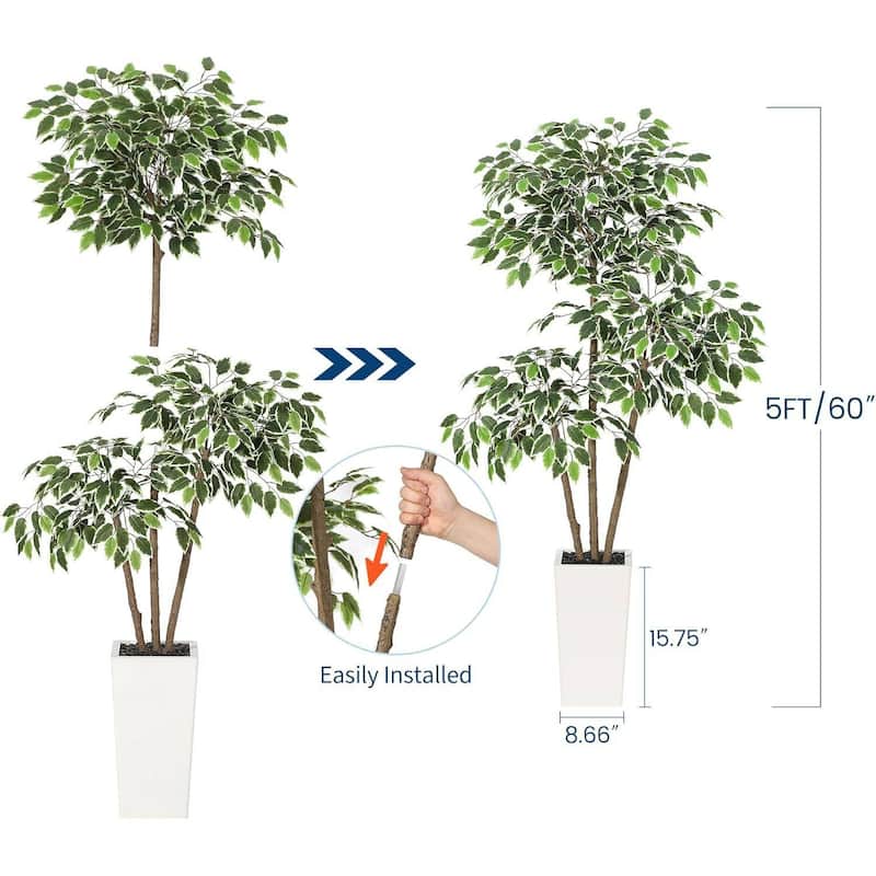 Artificial Faux Floor Plant, Ficus Tree for Home Decor