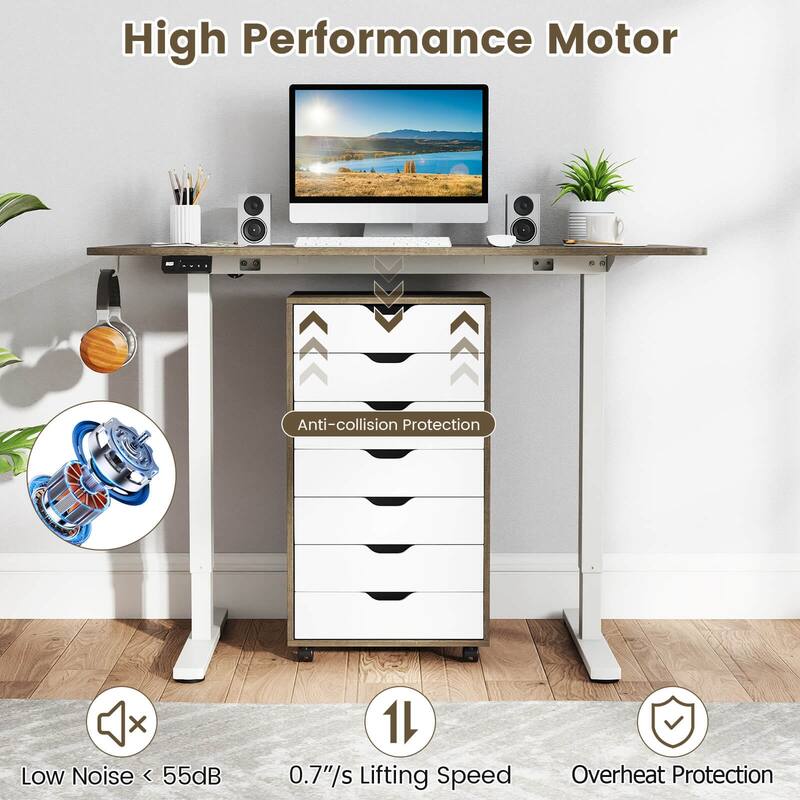 Costway 48” x 24” Electric Standing Desk with LED Display 2 Memory