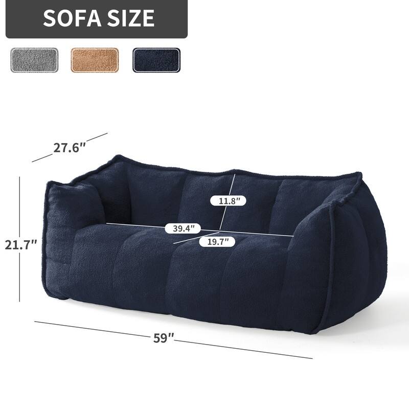 Teddy Fleece 2-Person Bean Bag Sofa