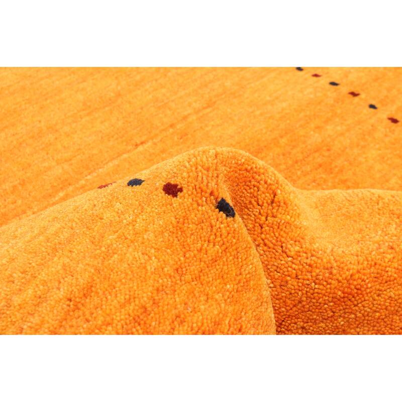 ECARPETGALLERY Hand Loomed Kashkuli Gabbeh Orange Wool Rug - 2'6 x 7'10