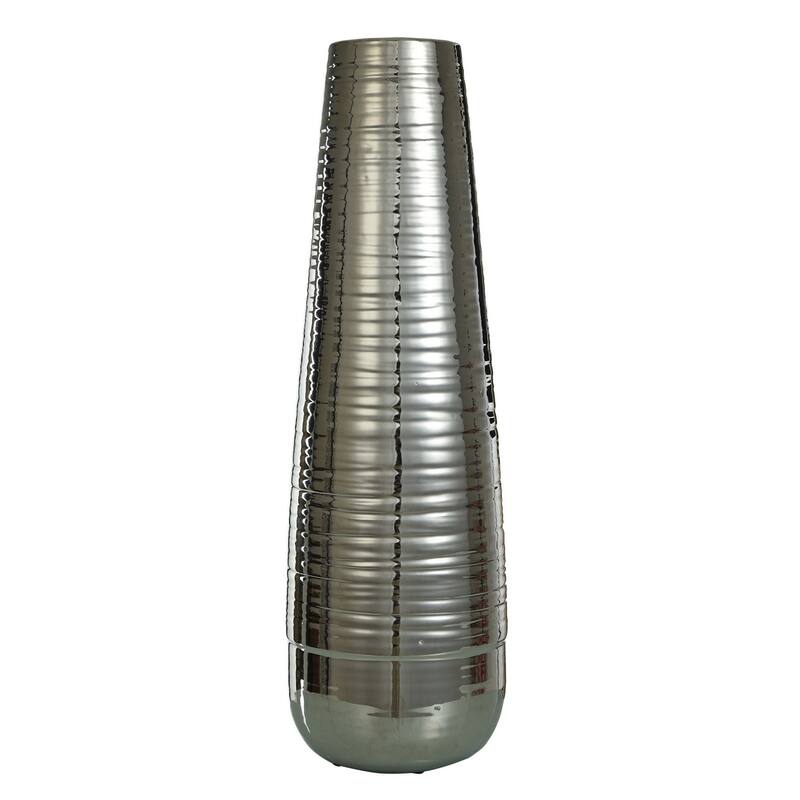 Harp & Finial Corinth Large Ceramic Vase - Metallic Chrome