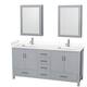 Option Gray, White Cultured Marble Top, Chrome Trim