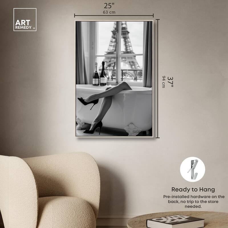 Bathtub Sit Back Glam Canvas by Art Remedy