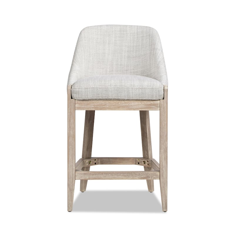 Newport 26.5" Curved Back Upholstered Counter Stool - 20.5"W X 21"D X 37"H - Single - Two-Tone Neutral Gray - Counter Height