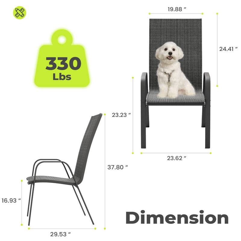 4-Pieces Stackable Black Steel Frame Stationary Dining Chair Dining Chairs Set